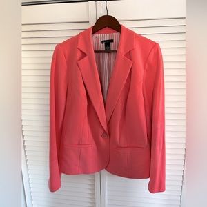 Lane Bryant knit blazer in coral. Fully lined